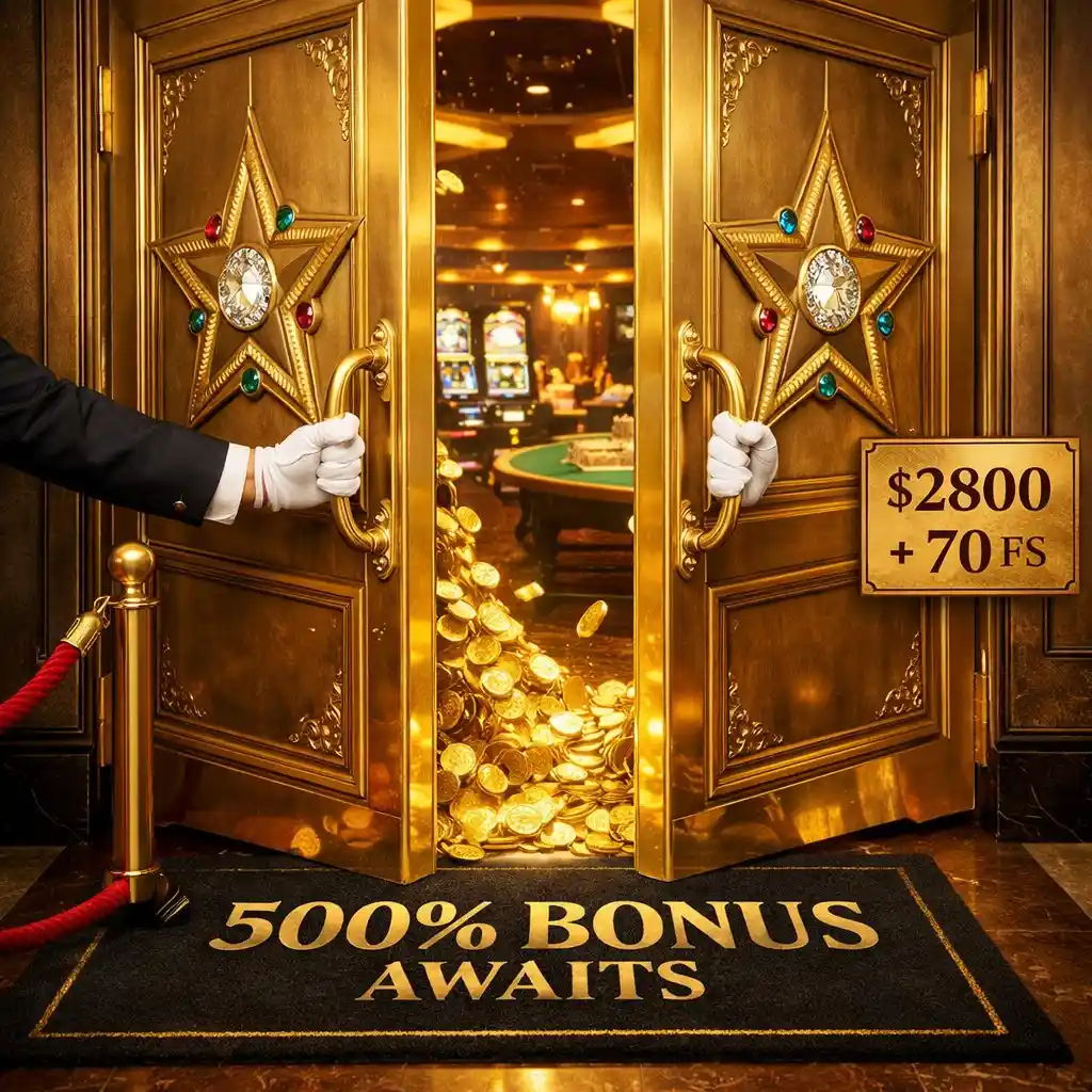 Login to Lucky Star casino - your 500% welcome bonus up to $2800 awaits